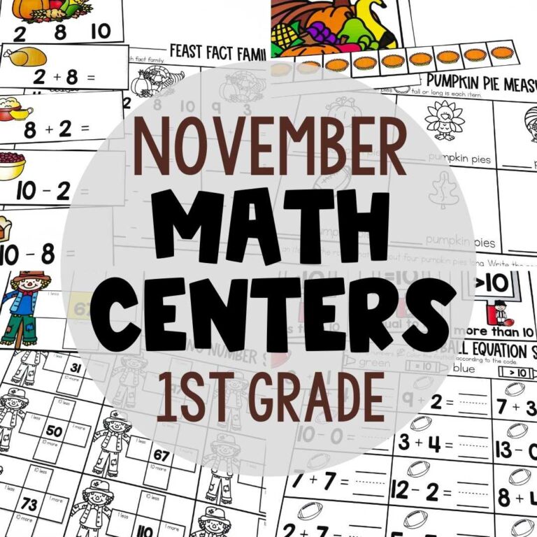 November Math Centers Your 1st Graders Will Love!