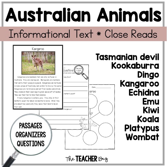 Australian Animal Reading Passages