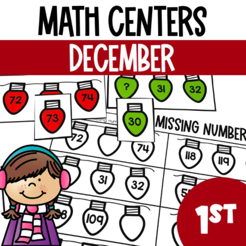 1st Grade December Math Centers