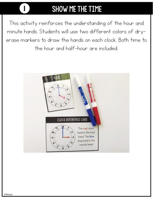 Grab and Go Math - Telling Time - The Teacher Bag