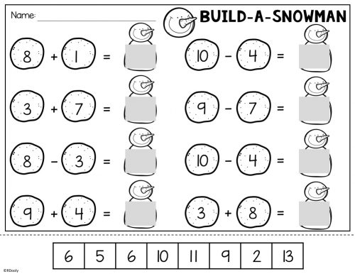 Build-a-Snowman Math Freebie - The Teacher Bag