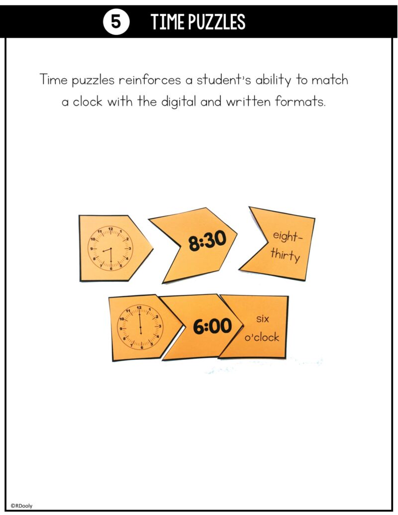 Grab and Go Math - Telling Time - The Teacher Bag