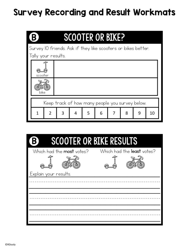 Grab and Go Math Data and Graphing - The Teacher Bag