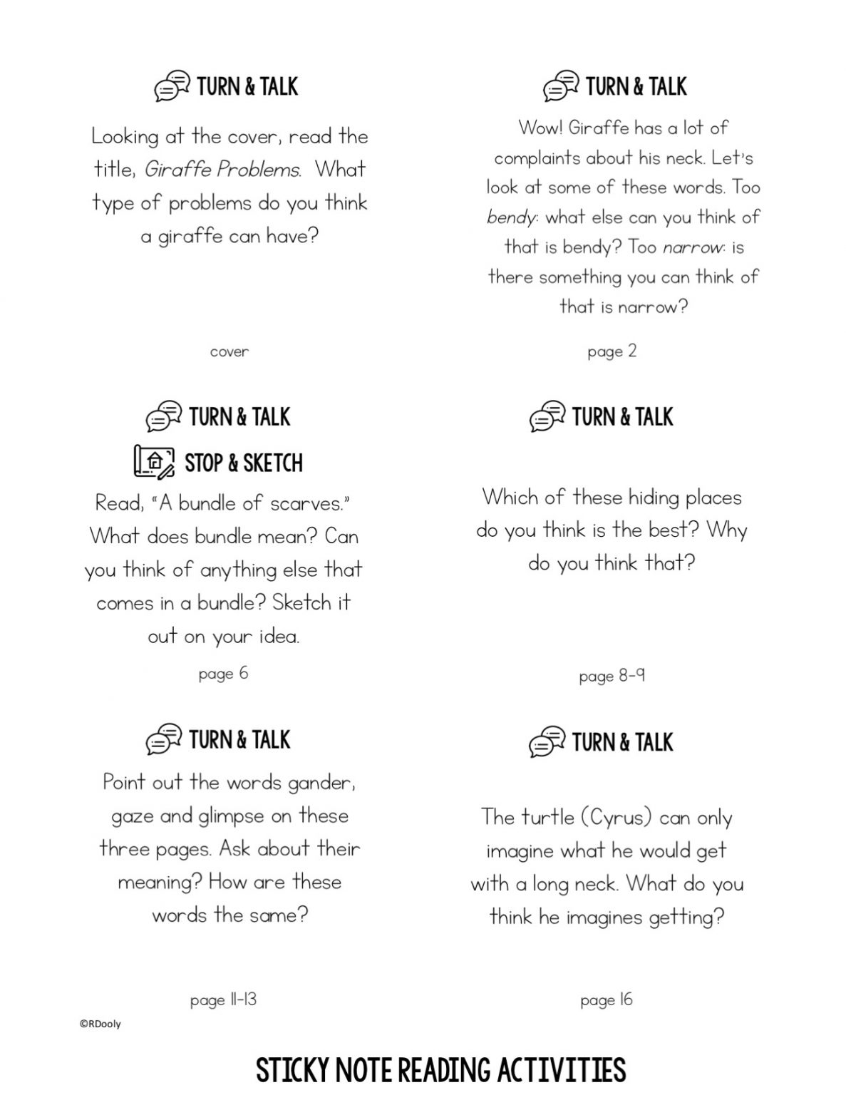 Giraffe Problems - Interactive Read Aloud Kit - The Teacher Bag