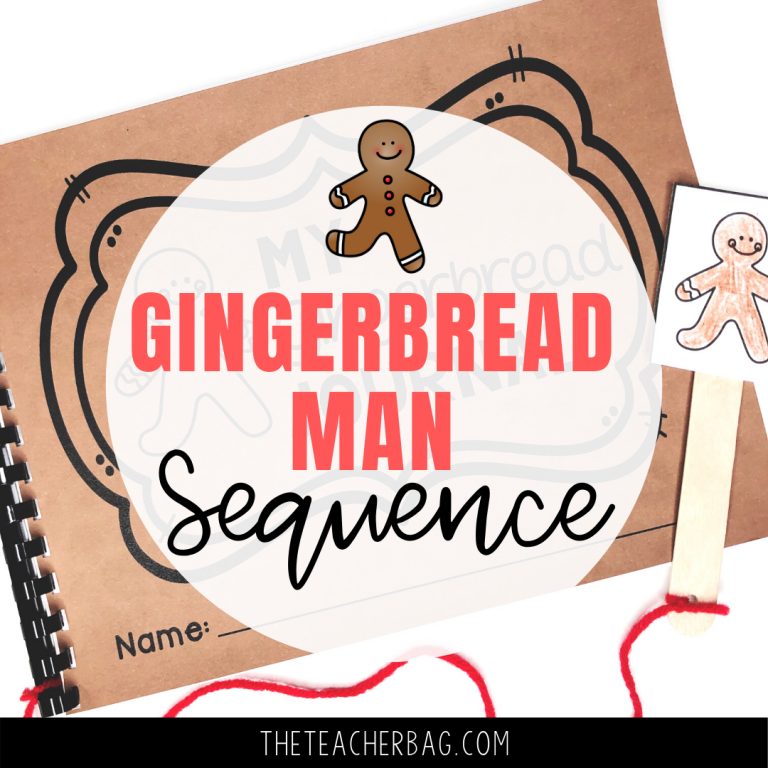 gingerbread man sequence journal with a gingerbread man on a stick