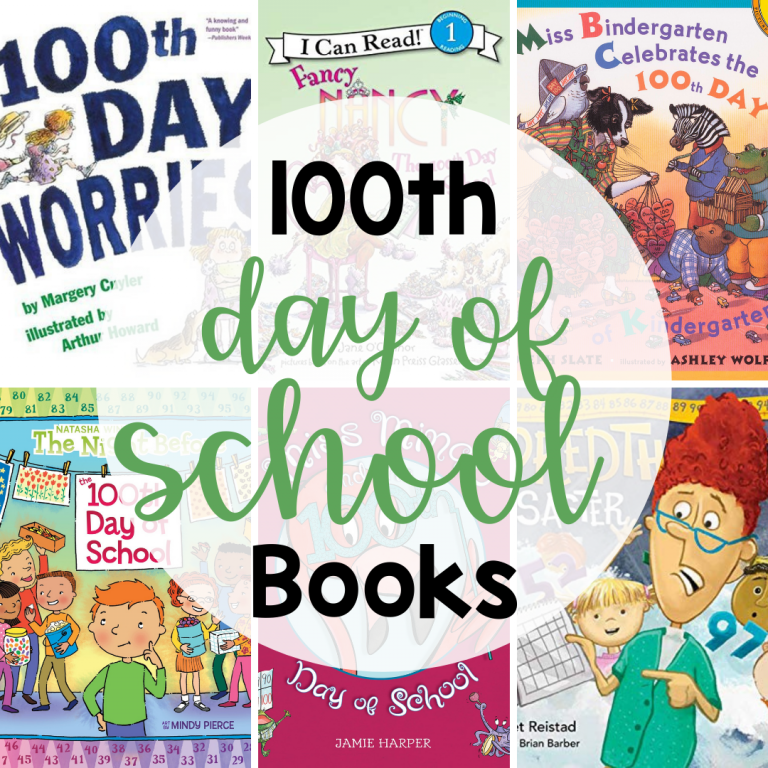 collage of 100th day of school books