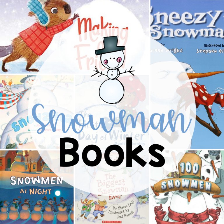 collage of snowman books