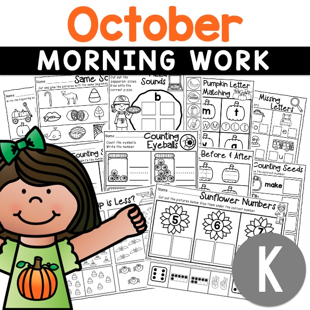 Kindergarten October morning work