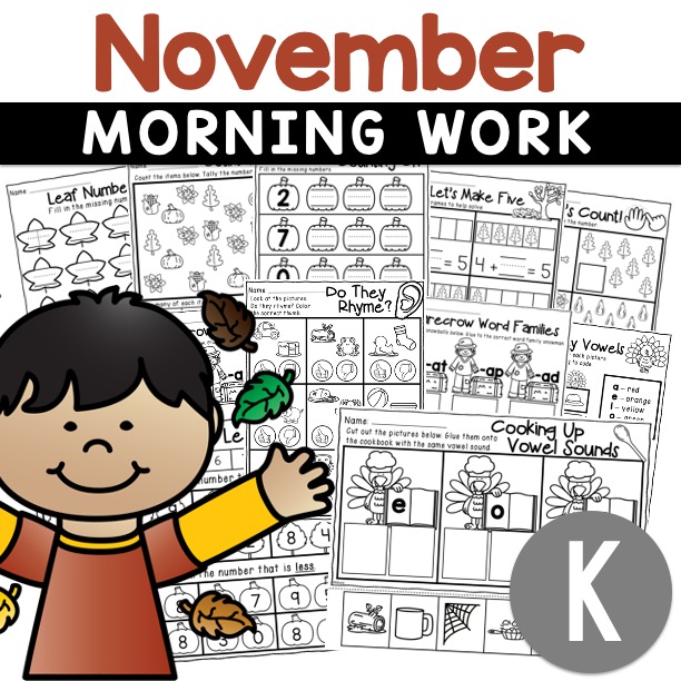 kindergarten November morning work