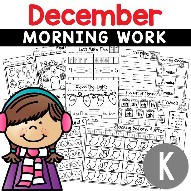 Kindergarten December Morning Work