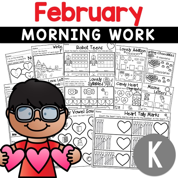 kindergarten February morning work