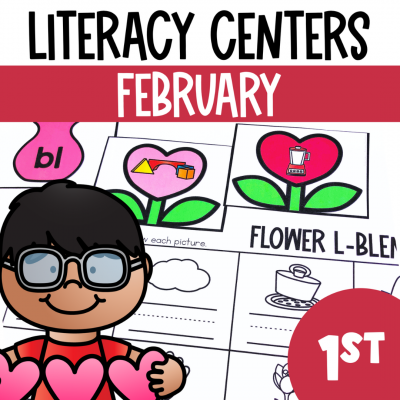 1st Grade February Literacy Centers