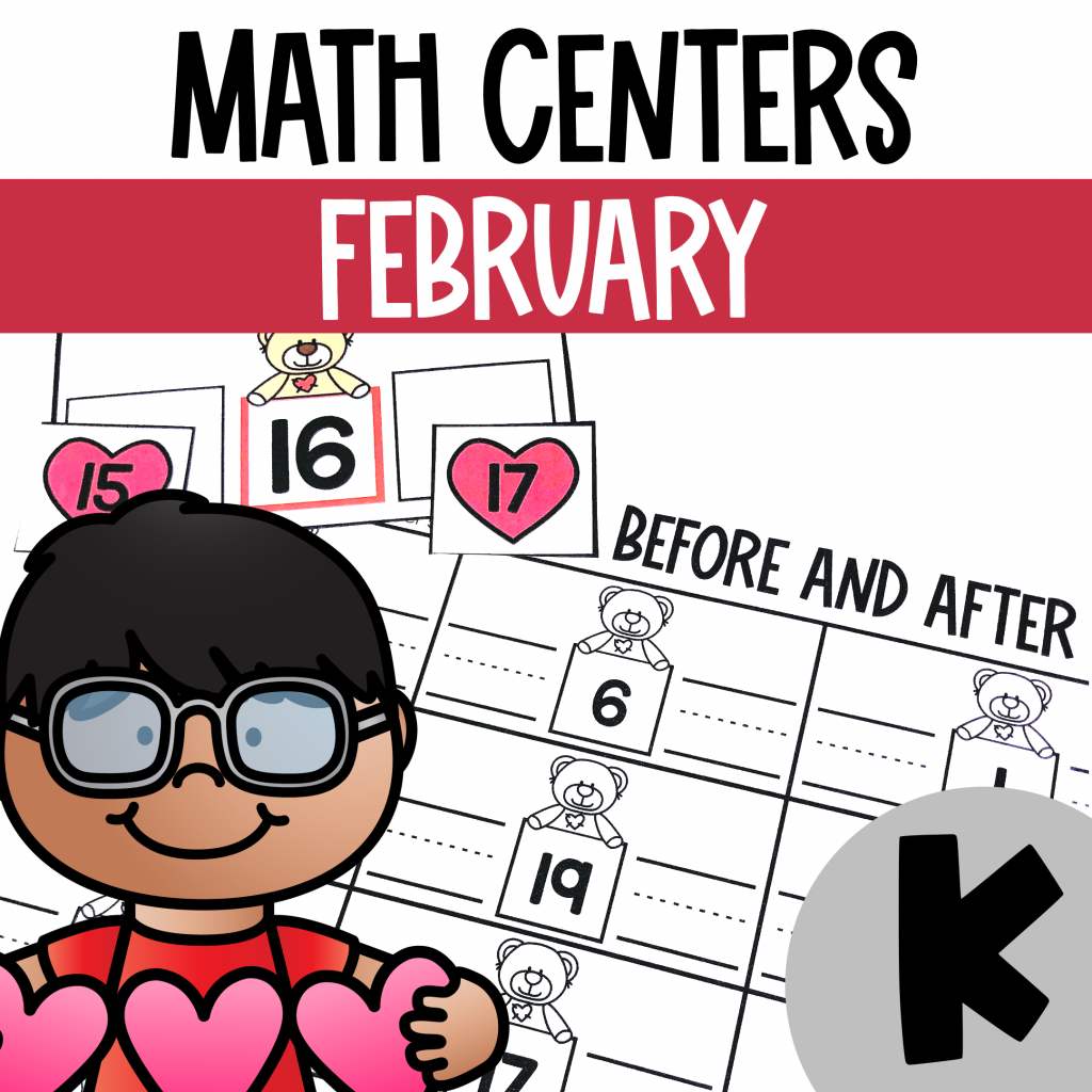Valentine's Day Kindergarten math centers