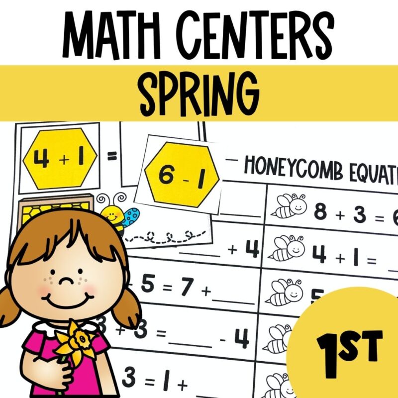 1st Grade Spring Math Centers - The Teacher Bag