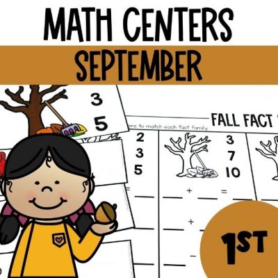 1st grade September math centers cover