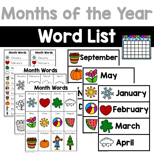 months of the year words